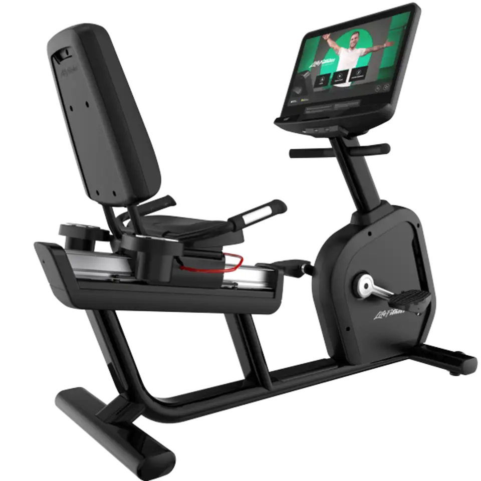 256-562-life-fitness-integrity-series-recumbent-bike-with-24-inch-se4-in-black-onyx Integrity+ Lifecycle háttámlás szobakerékpár - Image 1